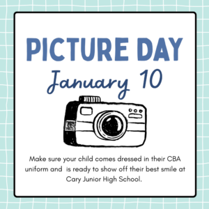 Picture Day Classroom Announcement in Blue Illustrative Style