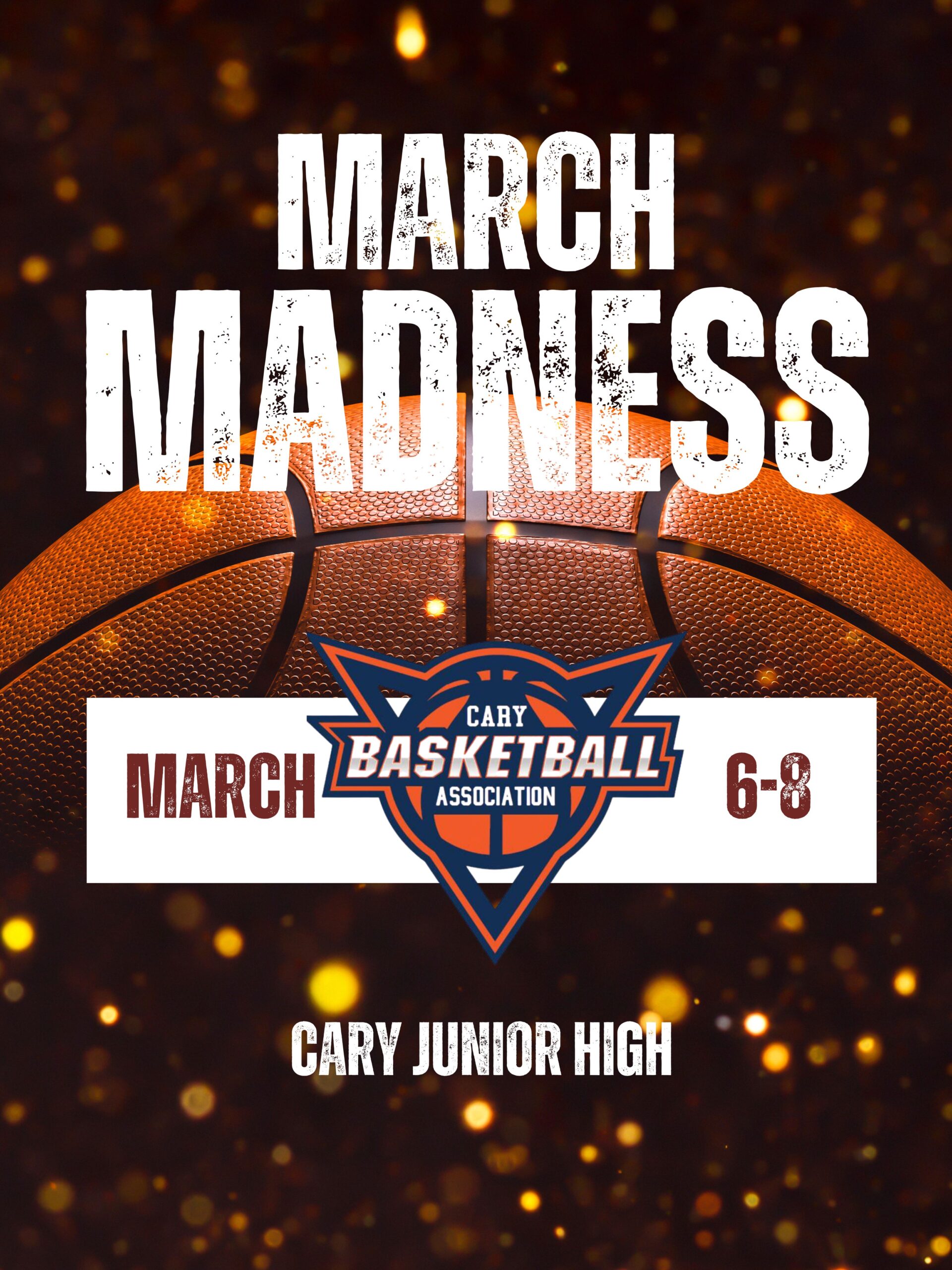 White and Orange Minimalist March Madness Poster